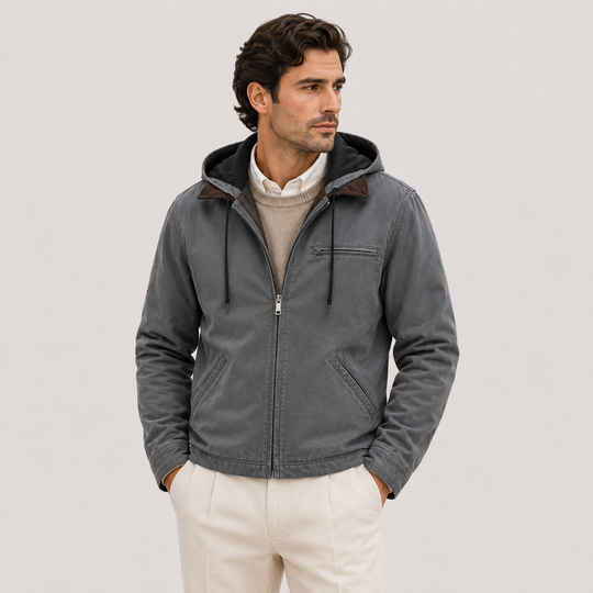 Kapuzen Winterjacke Herren Fleece Gefüttert Warm Weich