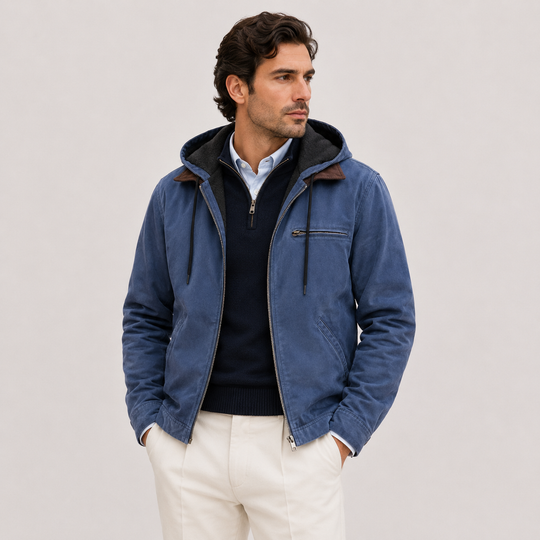 Kapuzen Winterjacke Herren Fleece Gefüttert Warm Weich