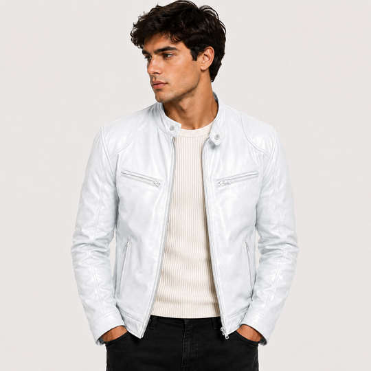 Lederoptik Jacke Herren Leicht Kunstleder Casual Alltag