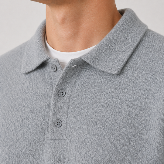 Strick Polo Pullover Herren Langarm Warm Winter Sweater