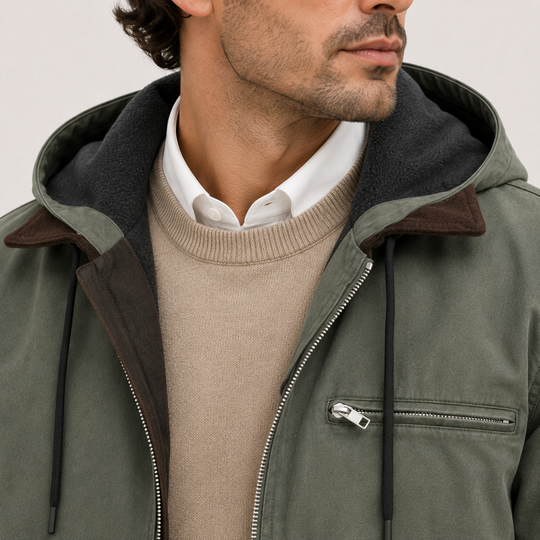 Kapuzen Winterjacke Herren Fleece Gefüttert Warm Weich