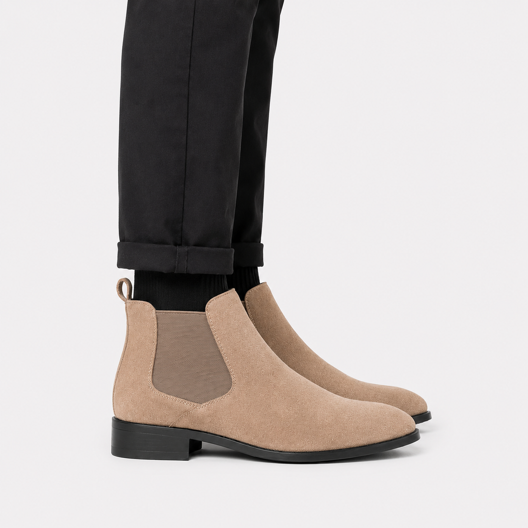 Wildleder Chelsea Boots Herren Slip-On Stiefeletten