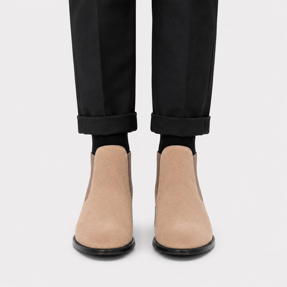Wildleder Chelsea Boots Herren Slip-On Stiefeletten
