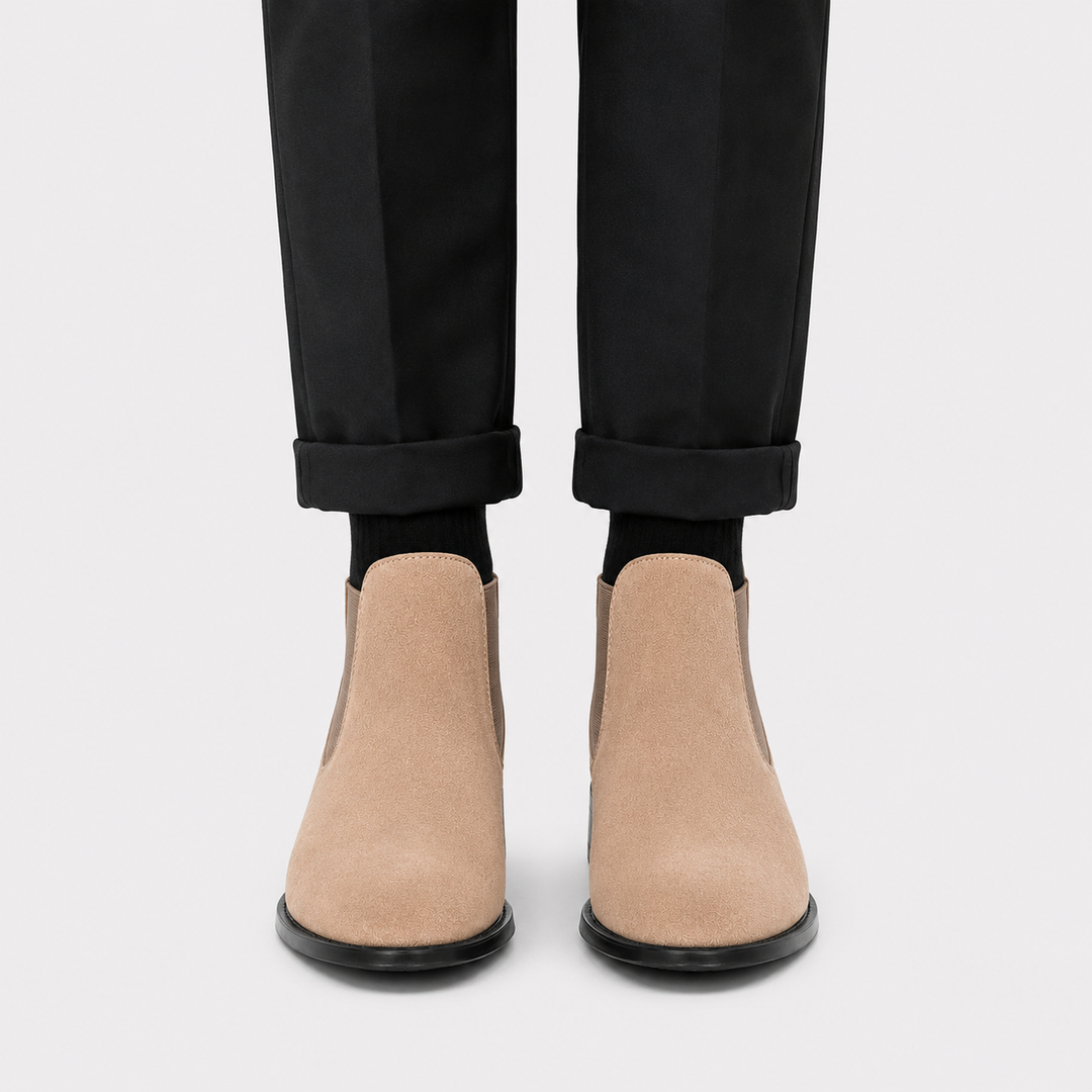 Wildleder Chelsea Boots Herren Slip-On Stiefeletten