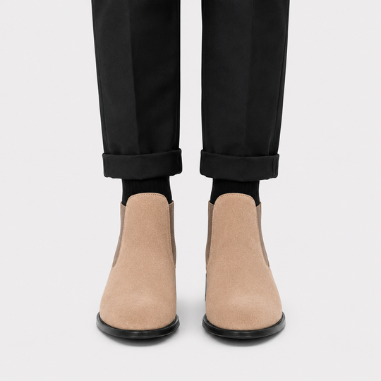 Wildleder Chelsea Boots Herren Slip-On Stiefeletten