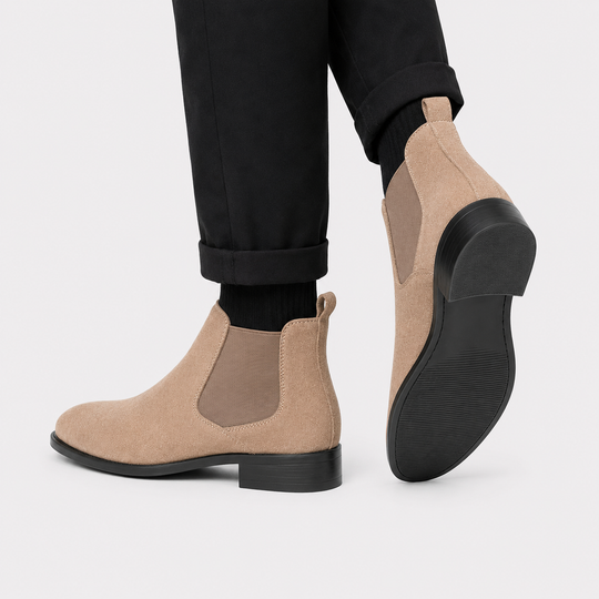 Wildleder Chelsea Boots Herren Slip-On Stiefeletten
