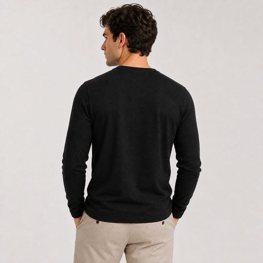 Leichter Baumwoll Pullover Herren Strick Alltag Basic