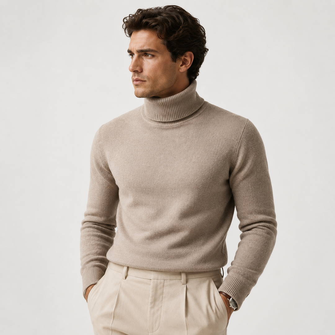 Rollkragen Pullover Herren Strick Winter Warm Casual