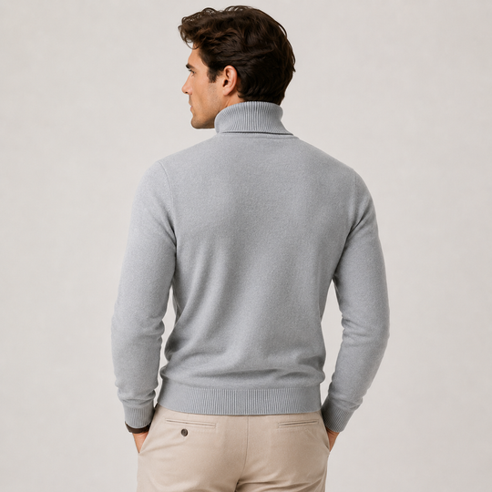 Rollkragen Pullover Herren Strick Winter Warm Casual