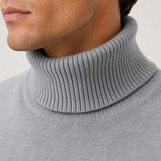 Rollkragen Pullover Herren Strick Winter Warm Casual
