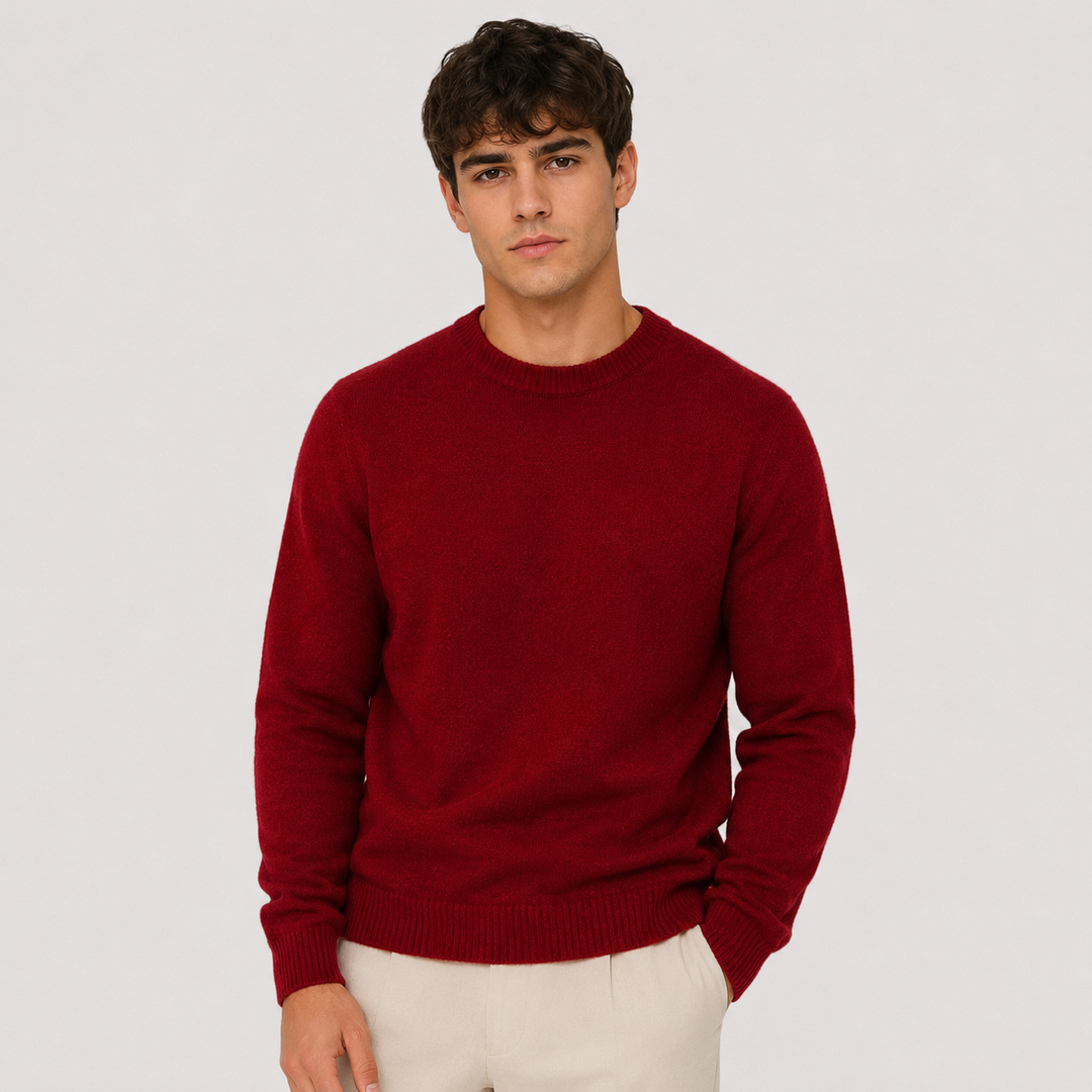 Kaschmir Look Pullover Herren Strick Elegant Alltag
