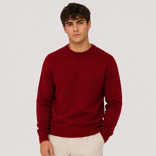 Kaschmir Look Pullover Herren Strick Elegant Alltag