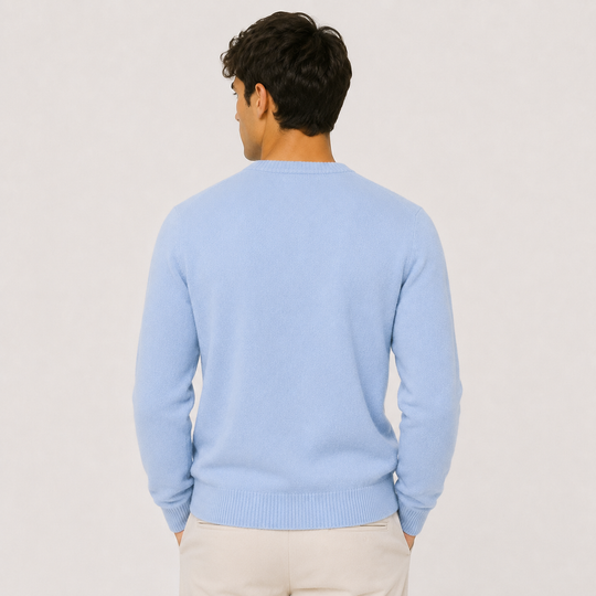 Kaschmir Look Pullover Herren Strick Elegant Alltag