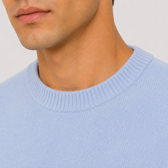 Kaschmir Look Pullover Herren Strick Elegant Alltag