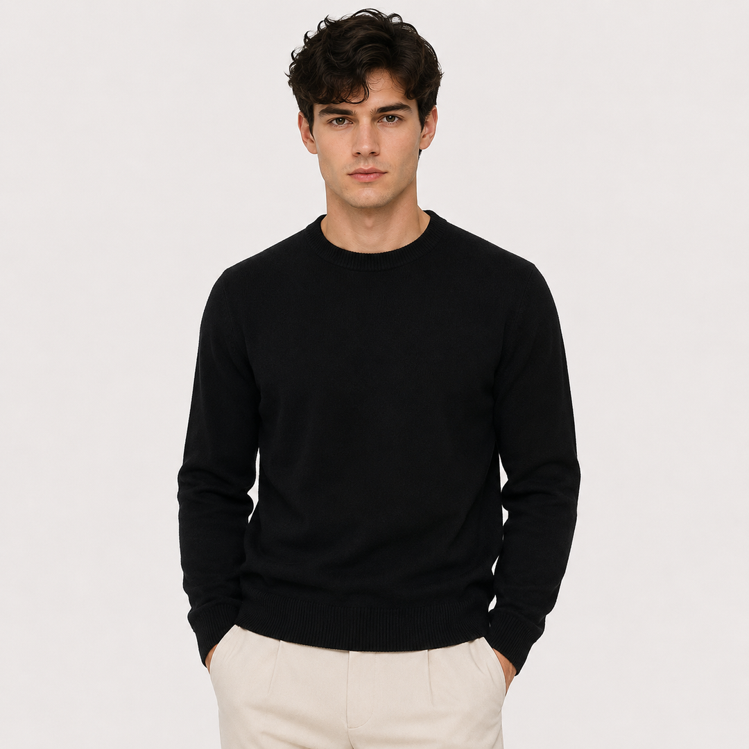 Kaschmir Look Pullover Herren Strick Elegant Alltag