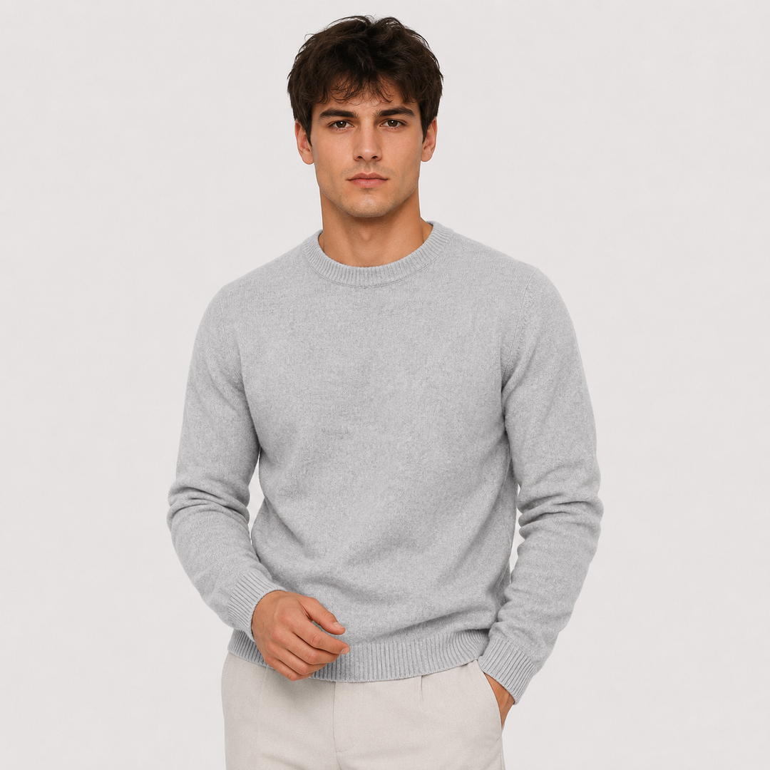 Kaschmir Look Pullover Herren Strick Elegant Alltag