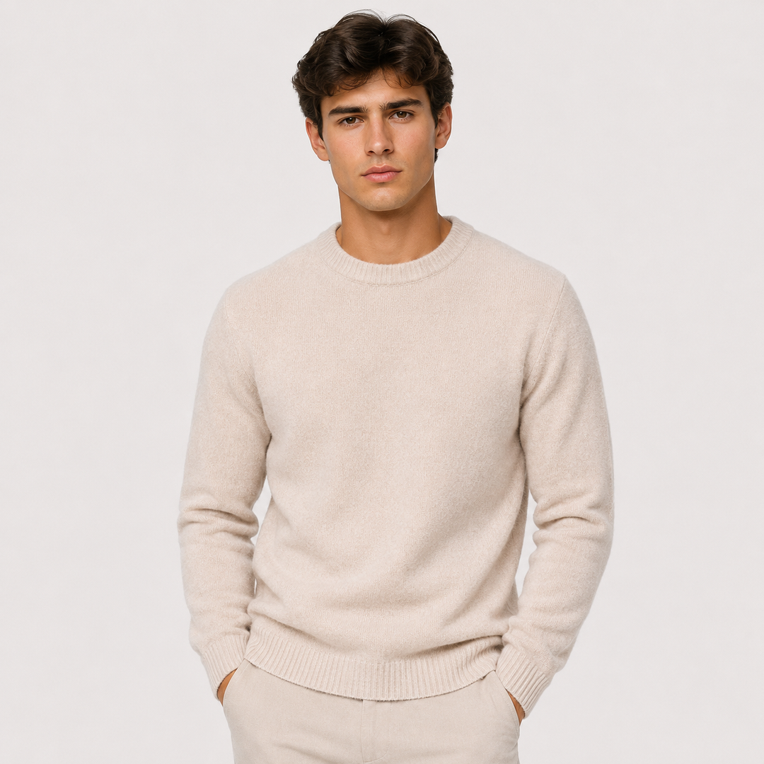 Kaschmir Look Pullover Herren Strick Elegant Alltag