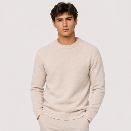 Kaschmir Look Pullover Herren Strick Elegant Alltag