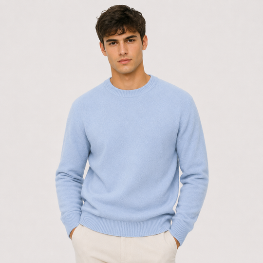 Kaschmir Look Pullover Herren Strick Elegant Alltag