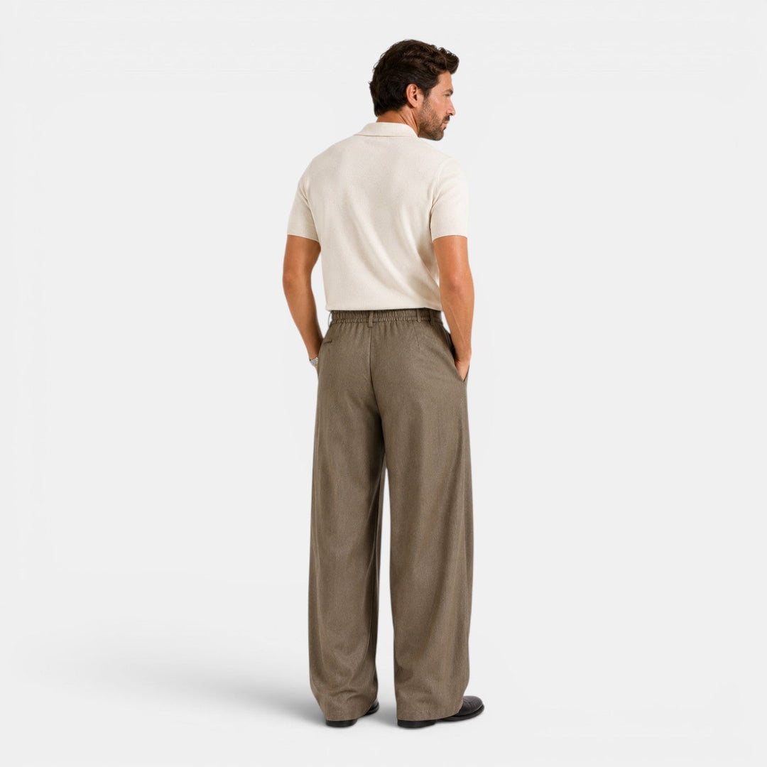 Weite Bundfalten Hose Herren Tailliert Elegant Anzug