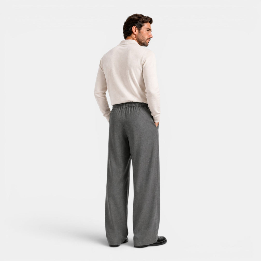 Weite Bundfalten Hose Herren Tailliert Elegant Anzug