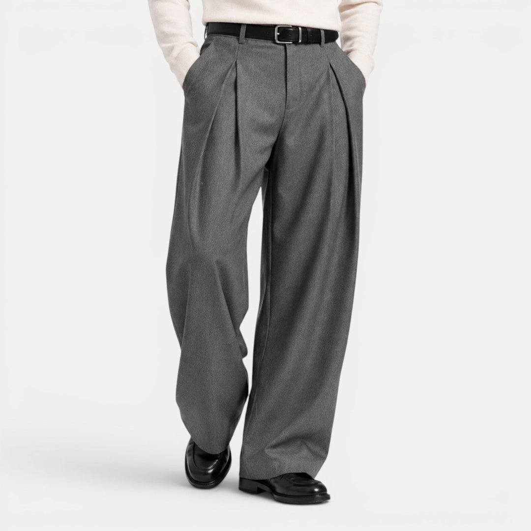 Weite Bundfalten Hose Herren Tailliert Elegant Anzug