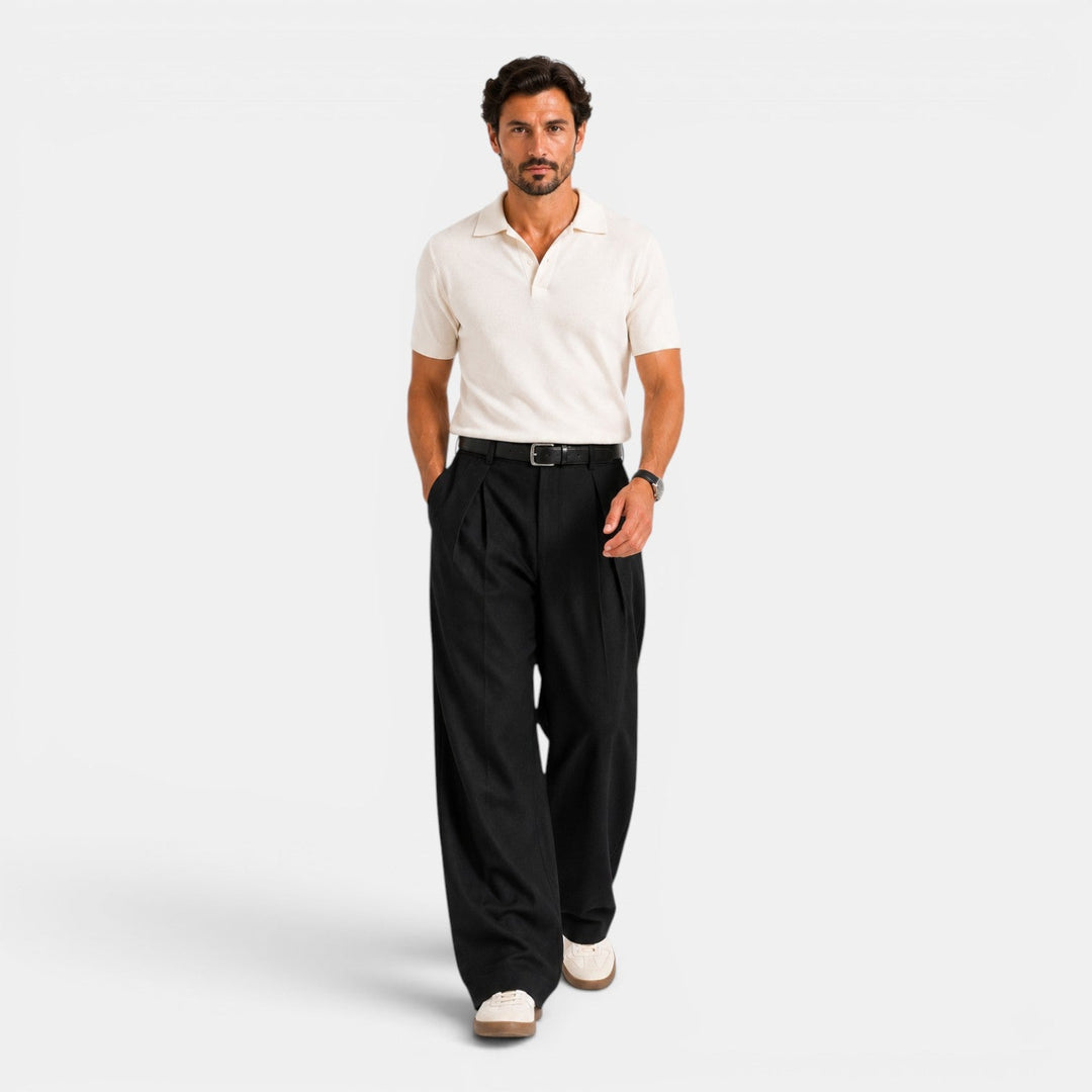 Weite Bundfalten Hose Herren Tailliert Elegant Anzug