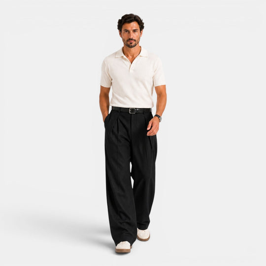 Weite Bundfalten Hose Herren Tailliert Elegant Anzug