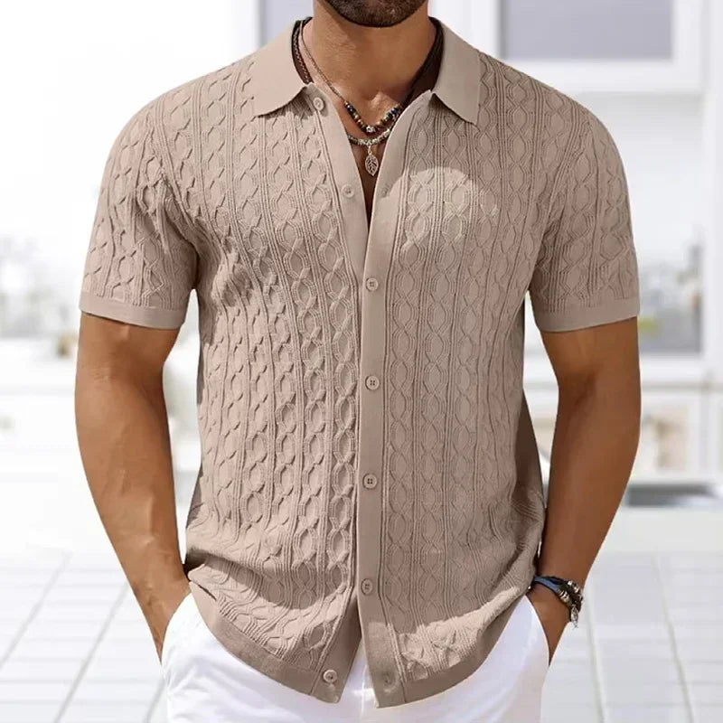 Atmungsaktives Strick Poloshirt Herren Business Casual