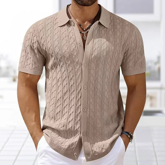 Atmungsaktives Strick Poloshirt Herren Business Casual