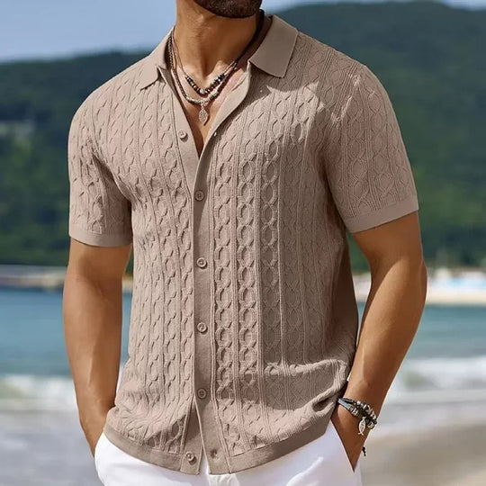 Atmungsaktives Strick Poloshirt Herren Business Casual