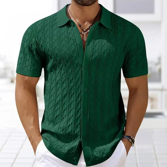 Atmungsaktives Strick Poloshirt Herren Business Casual