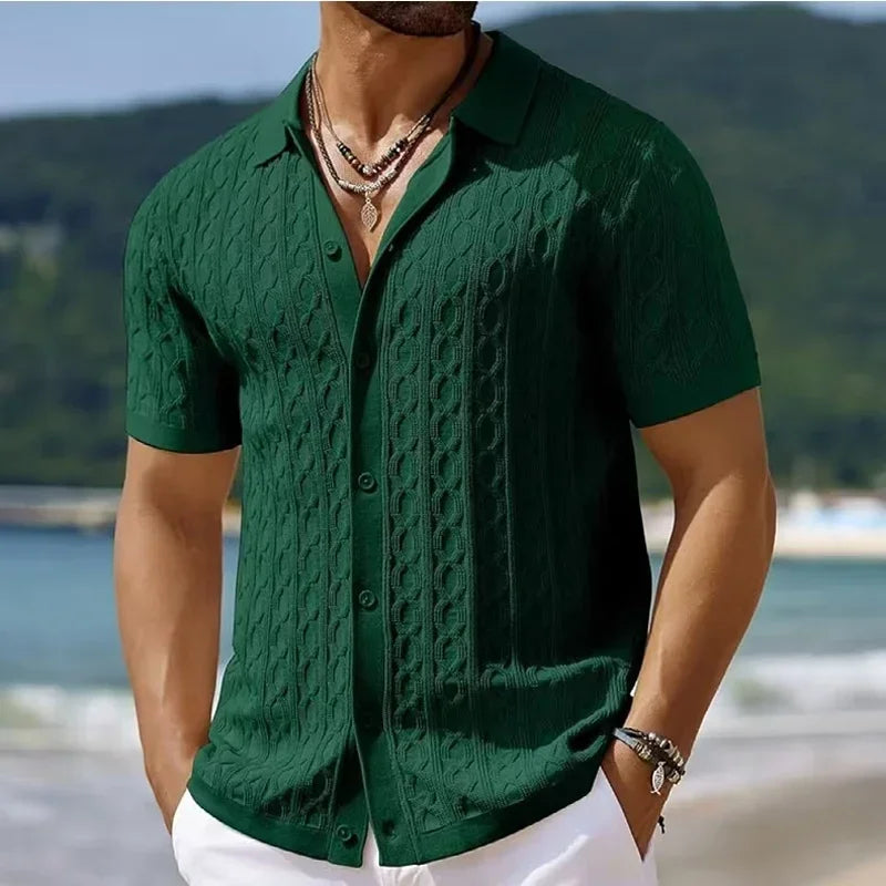 Atmungsaktives Strick Poloshirt Herren Business Casual