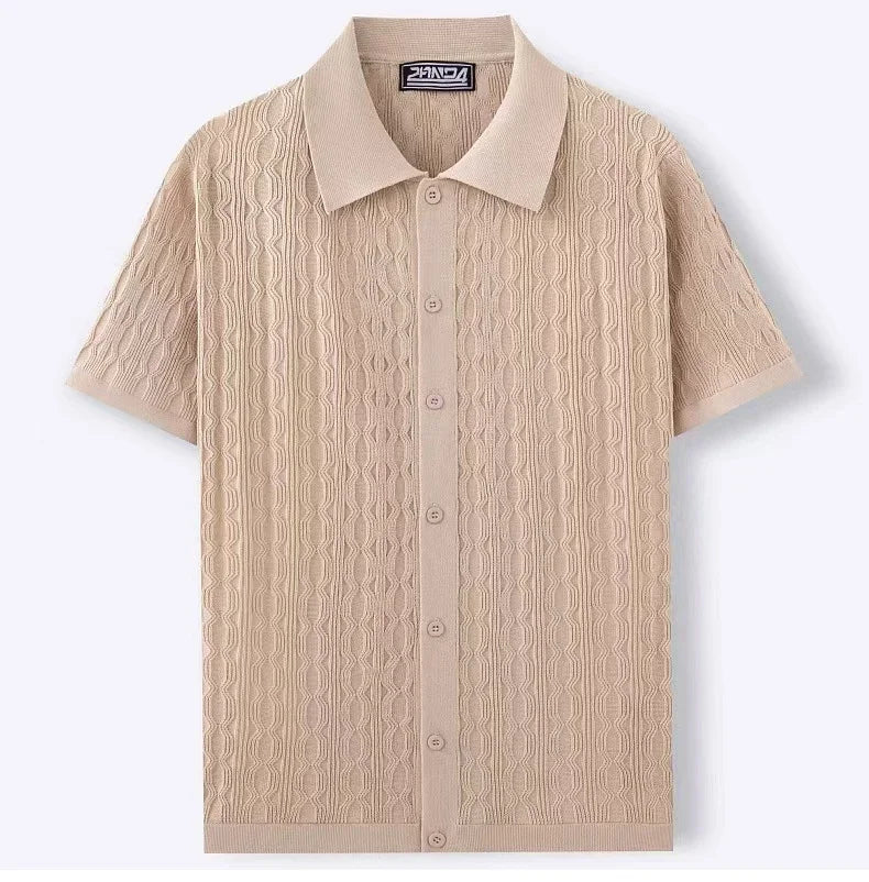 Atmungsaktives Strick Poloshirt Herren Business Casual