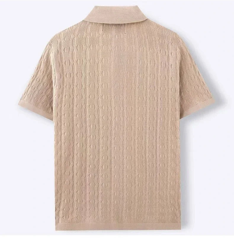 Atmungsaktives Strick Poloshirt Herren Business Casual