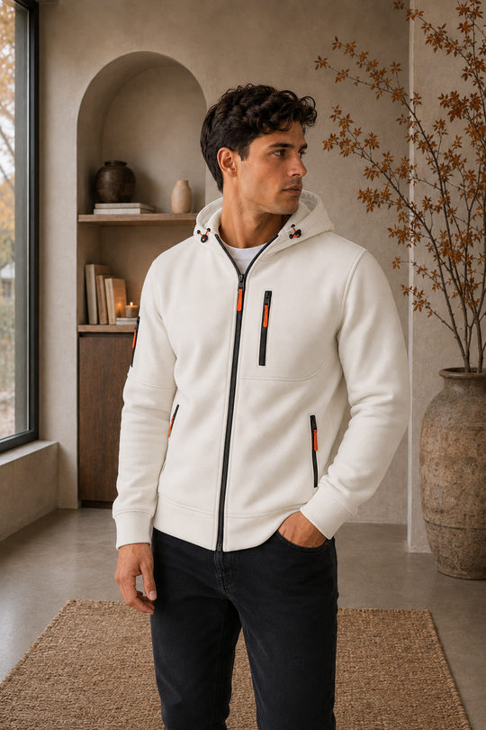 Zip Hoodie Herren Kapuze Taschen Outdoor Sport Alltag