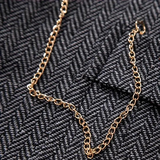 Fischgrat Anzugweste Herren Elegant Business Tweed
