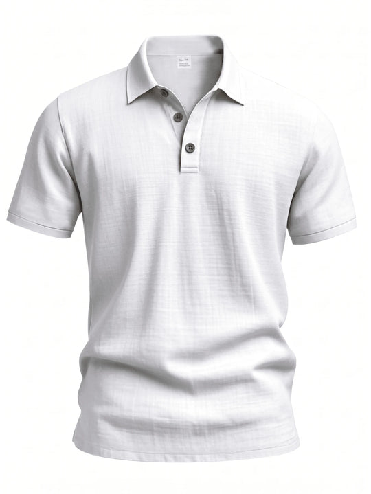 Leinen Henley Hemd Herren Kurzarm V-Ausschnitt Strand