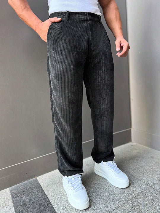 Retro Cord Hose Herren Business Casual Cordhose Stoff