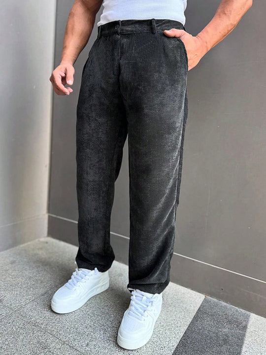 Retro Cord Hose Herren Business Casual Cordhose Stoff