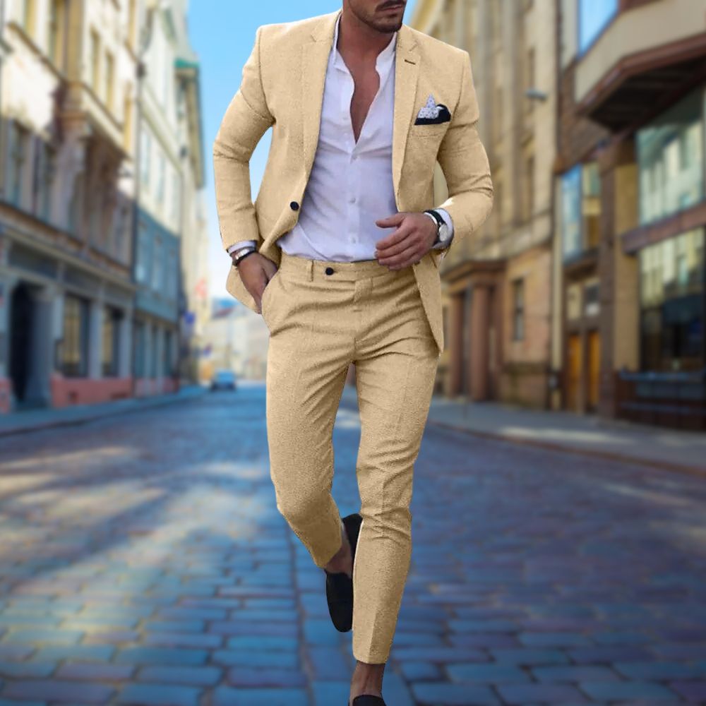 Slim-Fit Anzug Herren Tailliert Business Formal Elegant