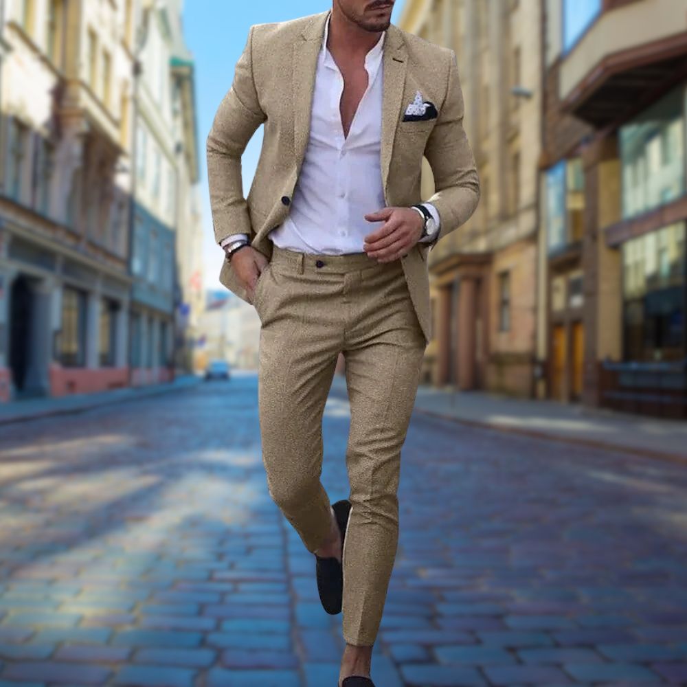 Slim-Fit Anzug Herren Tailliert Business Formal Elegant