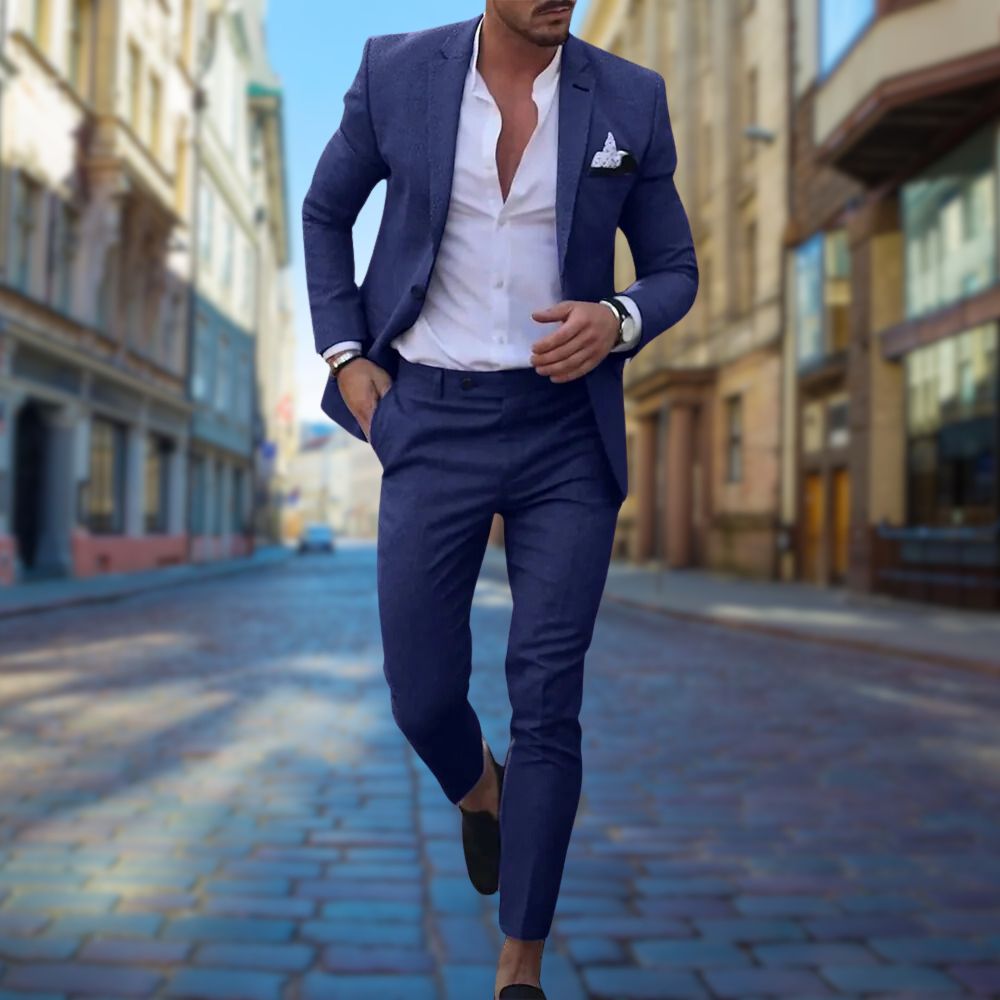Slim-Fit Anzug Herren Tailliert Business Formal Elegant