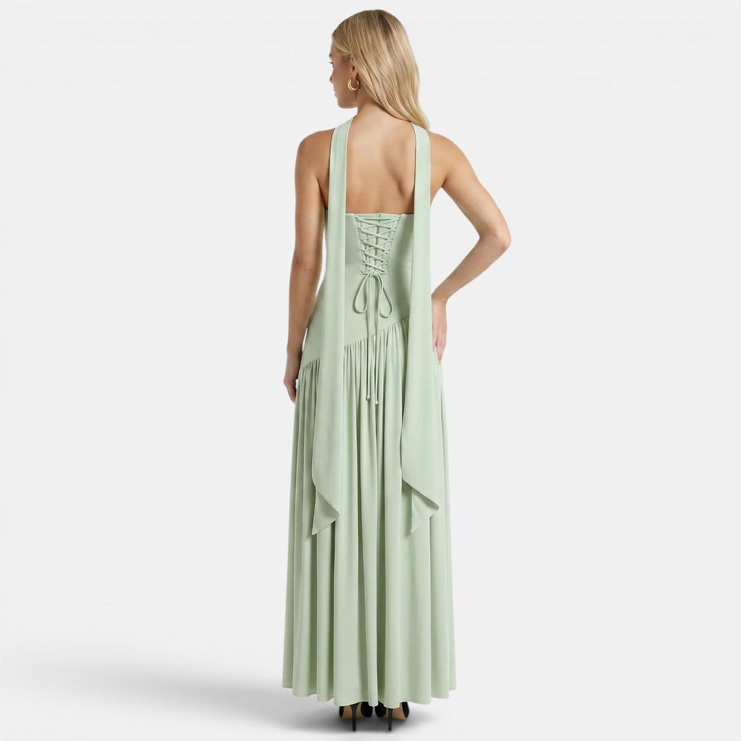 Maxikleid Damen Trägerlos Elegant Fließend Sommer