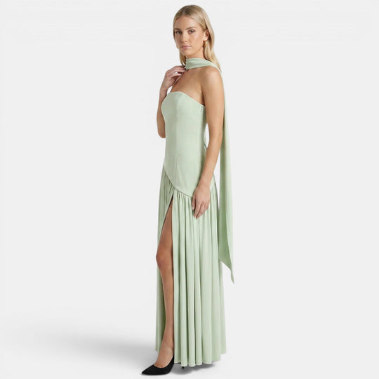 Maxikleid Damen Trägerlos Elegant Fließend Sommer