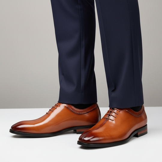 Leder Derby Schuhe Herren Poliert Business Schnürer