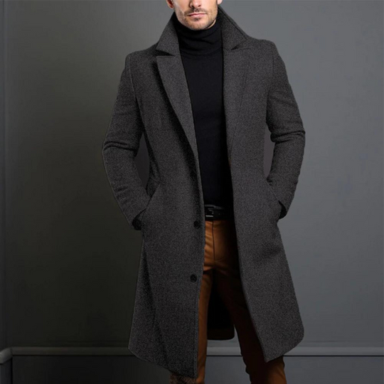 Eleganter Wollmantel Herren Wintermantel Warm Klassisch