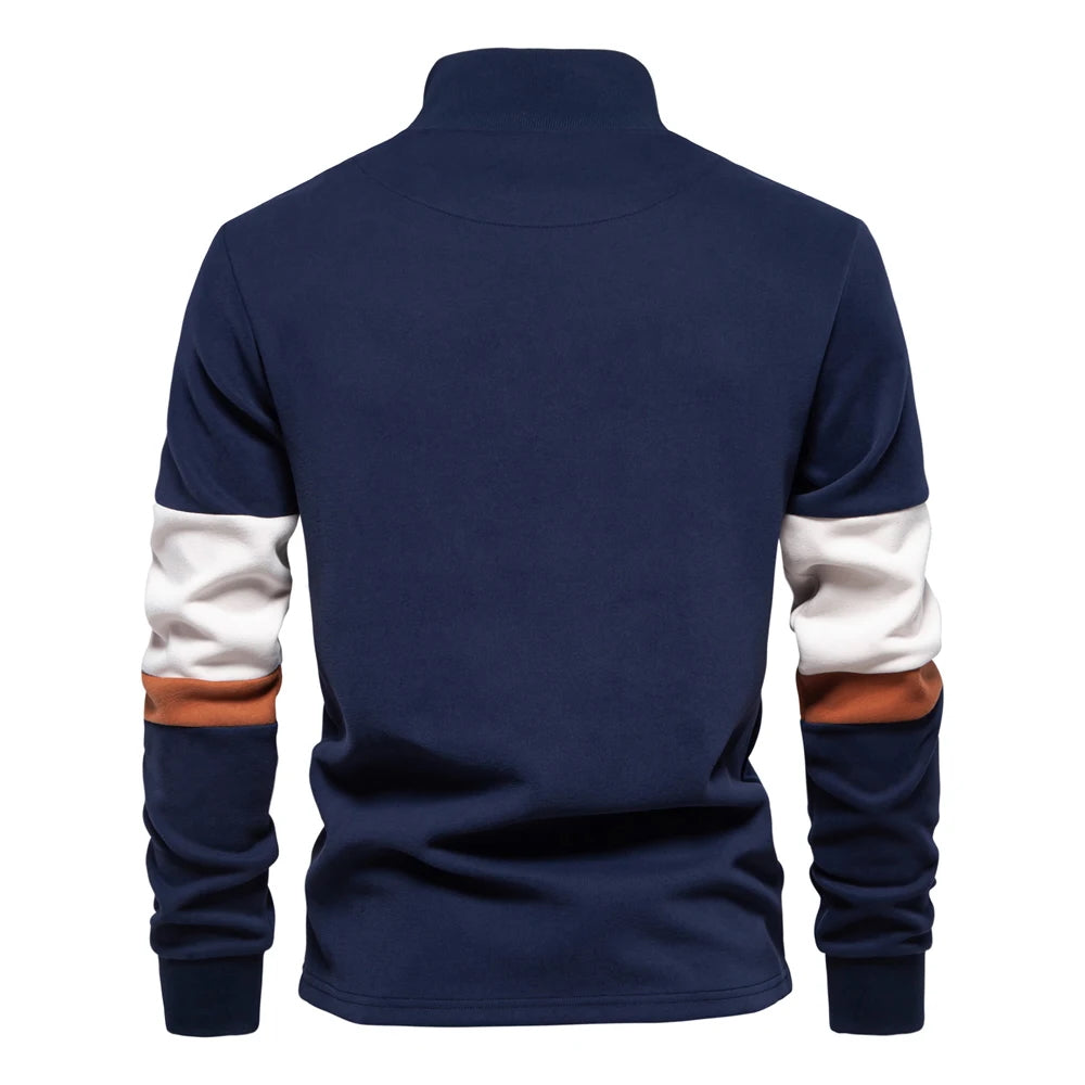 Troyer Quarter-Zip Pullover Herren Baumwolle Sportlich