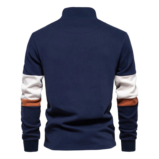 Troyer Quarter-Zip Pullover Herren Baumwolle Sportlich
