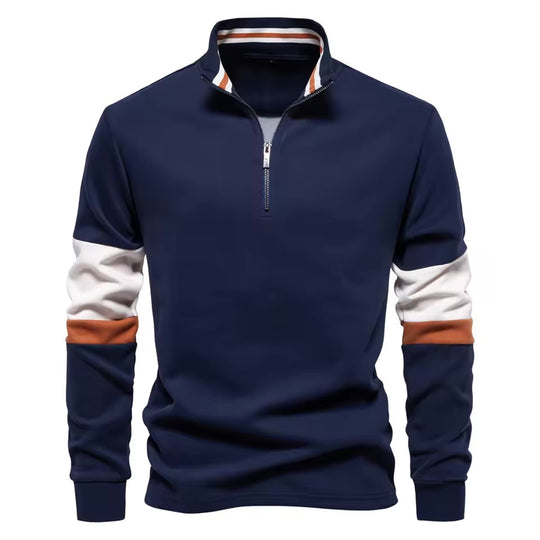 Troyer Quarter-Zip Pullover Herren Baumwolle Sportlich